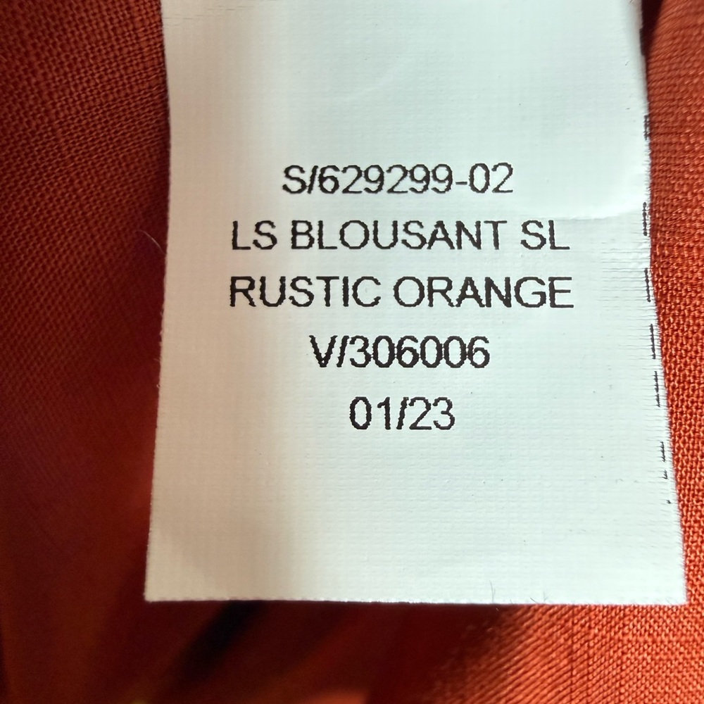 Banana Republic Rust Orange Blouson Cotton Puff Sleeves Wrap Dress Size XL - Picture 11 of 12
